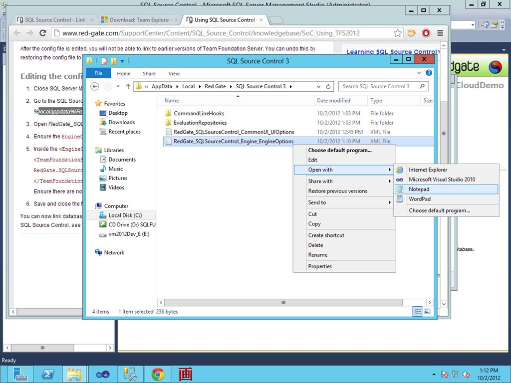  updated again redgate sql source control and team foundation service