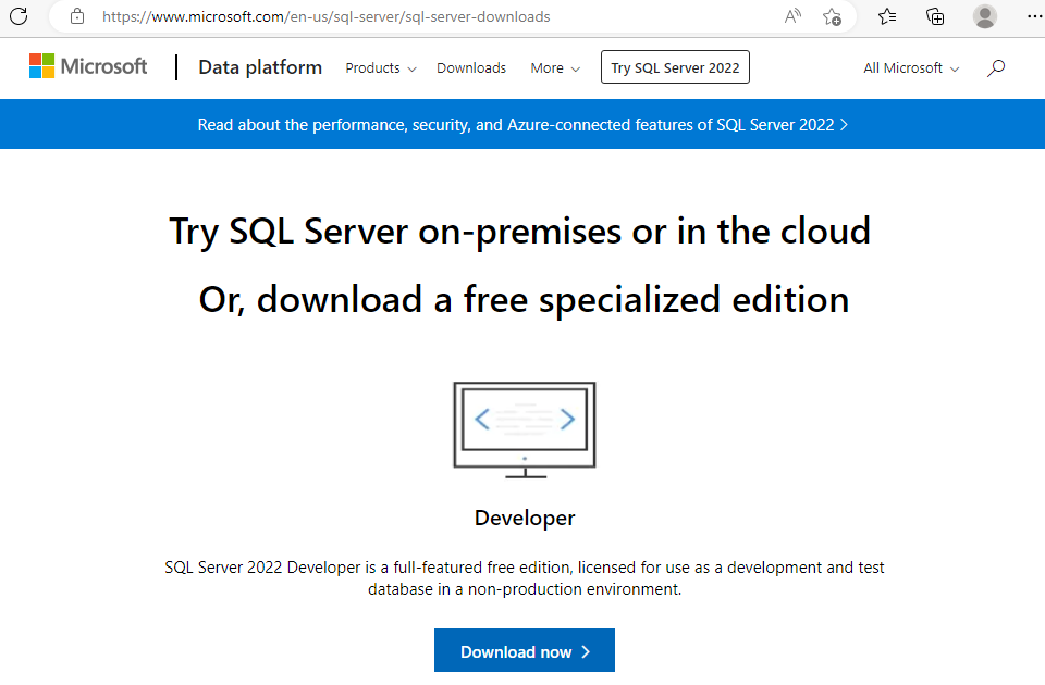 Download SQL Server 2022 Developer Edition AndyLeonard.blog()